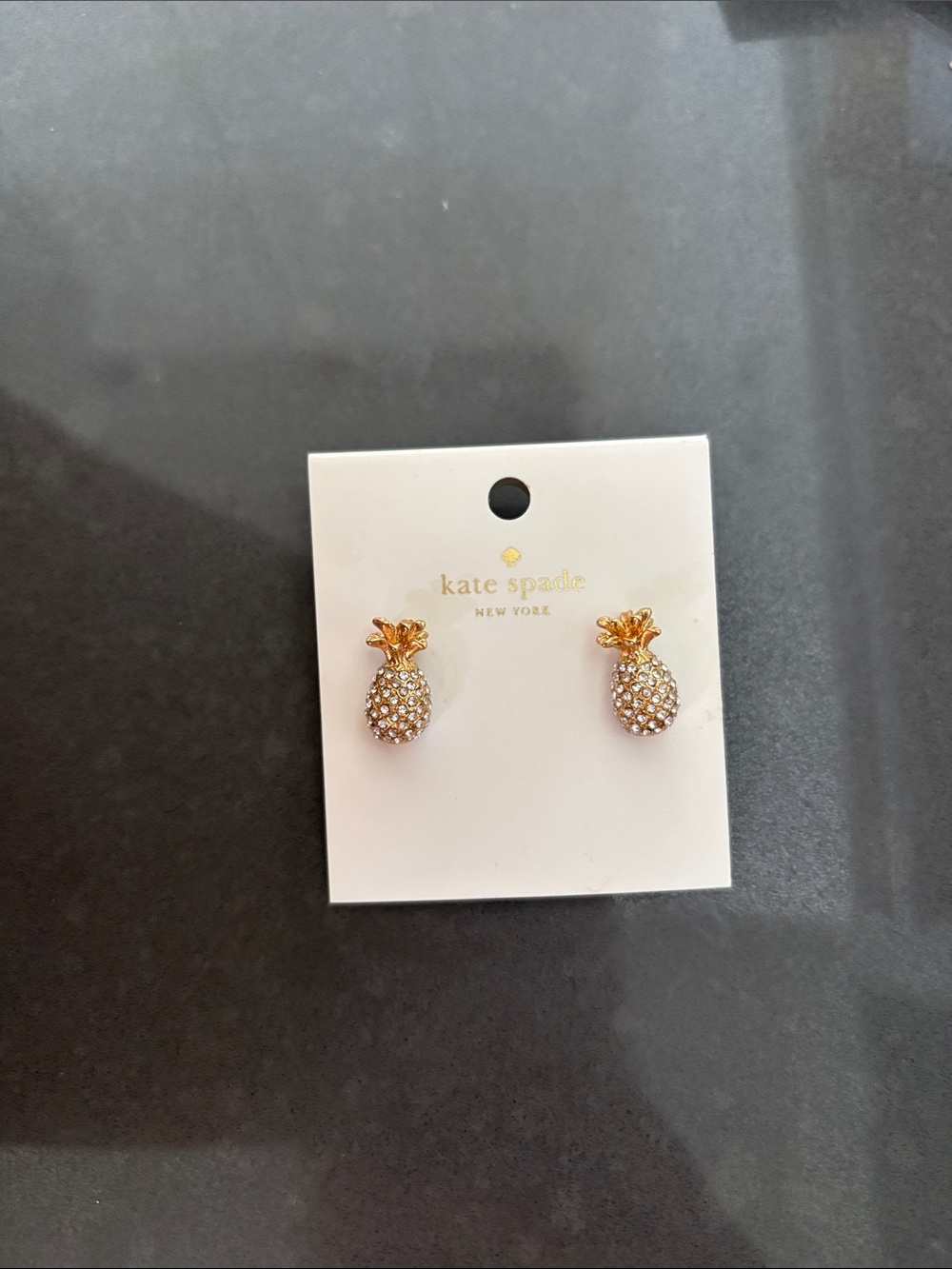 kate spade Gold and Crystal Pineapple Stud Earrings